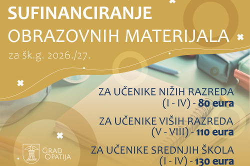 Pomoć za nabavku obrazovnih materijala osnovcima i srednjoškolcima